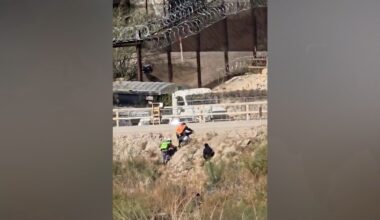 Migrants dressed as construction workers seen illegally crossing the border into El Paso