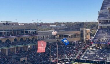 Horrifying scenes unfold at Rice-Texas State football game as parachutist gets caught in netting and plunges into crowd