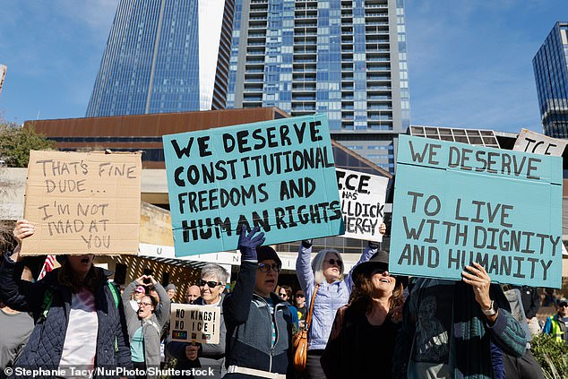 Protesters marched repeatedly through downtown, circling back to the federal building