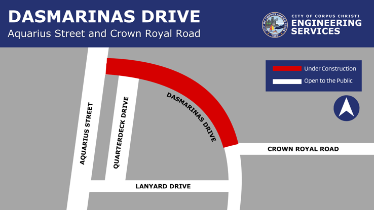 Map showing road closure