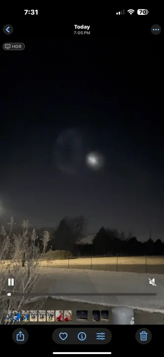 Light seen in the sky over Shiloh, Texas, related to a SpaceX launch on Jan. 18, 2025 (Courtesy: Jeff)