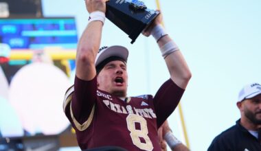 Brad Jackson throws 3 TDs for Texas State to beat Rice in Armed Forces Bowl