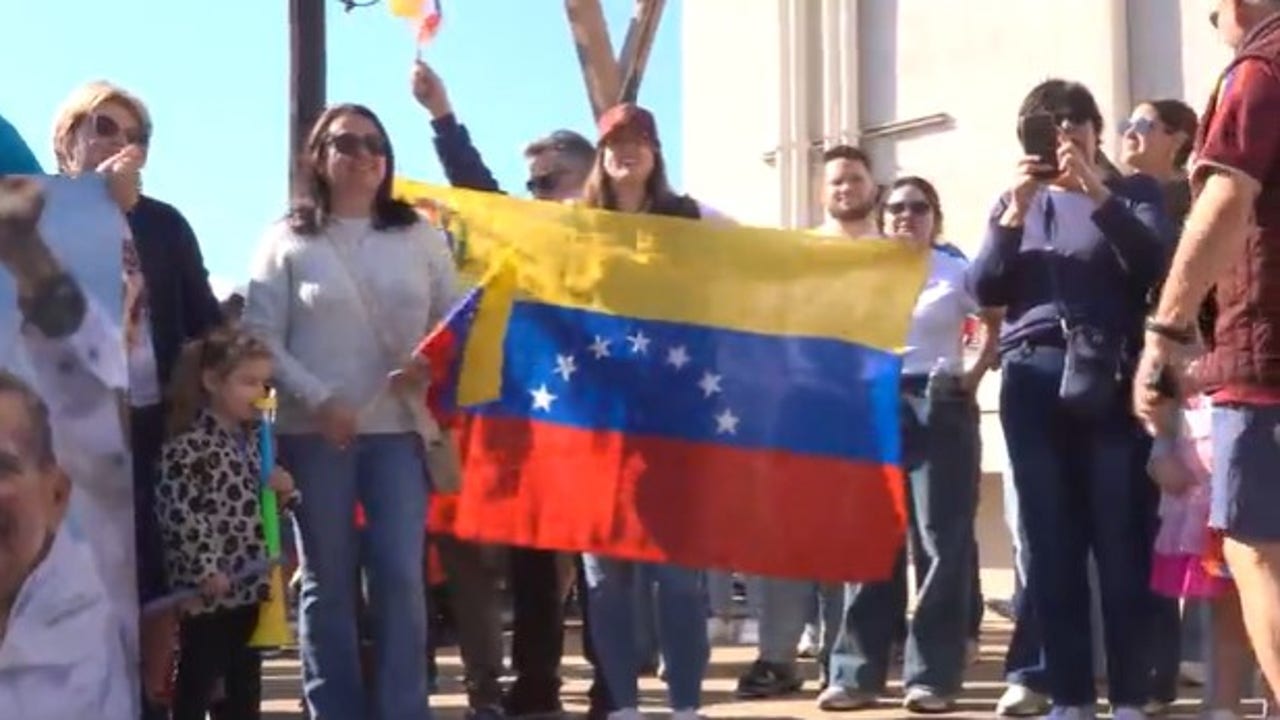 Houston protests against the capture of Venezuelan President Nicolás Maduro