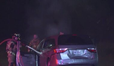 Chase erupts after north Houston traffic stop, minivan goes up in flames