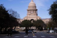 The exterior of the Texas State Capitol as seen from Congress Avenue in Austin, Texas, on...