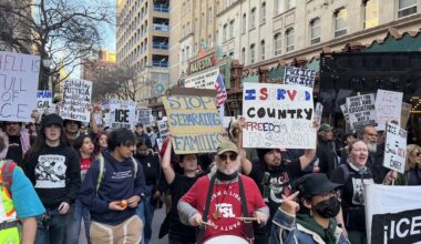 Hundreds take to San Antonio's streets for anti-ICE, anti-Trump protest