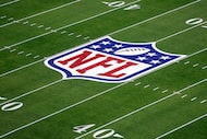 FILE - The NFL logo is seen during the NFL Super Bowl 58 football game Sunday, Feb. 11,...
