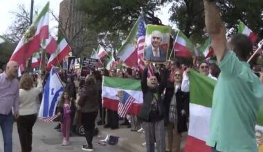 Austin protesters at State Capitol call on President Trump to "Help Iran"