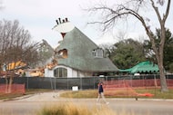 Demolition took a bite out of Tom Workman’s "Mushroom House" on Jan. 7, 2026, in Highland...