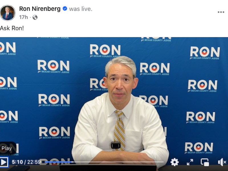 Have a question for former San Antonio Mayor Ron Nirenberg? Just ask him on Facebook.