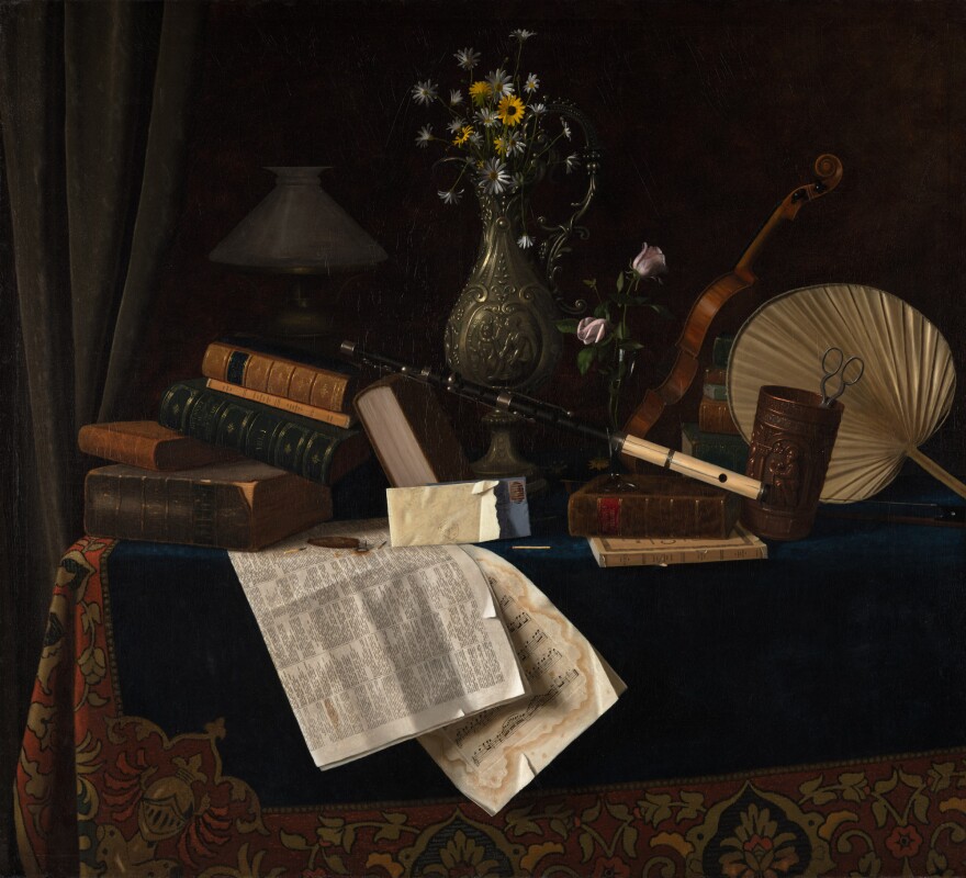 William M. Harnett's oil on canvas painting "Ease," which is at the Amon Carter Museum of American Art.
