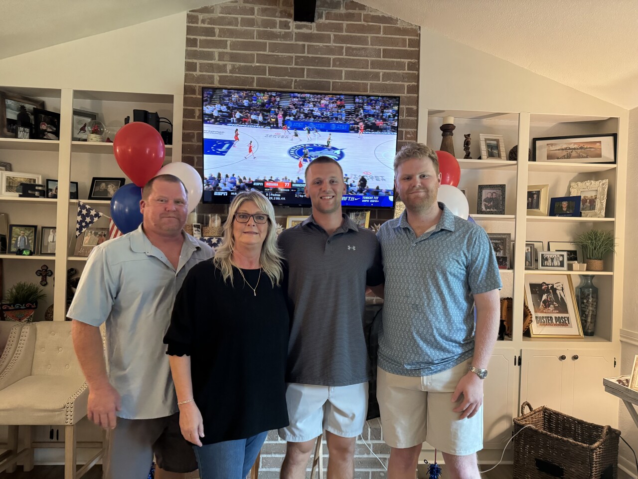 Walker Janek and family at home during the MLB Draft 2024