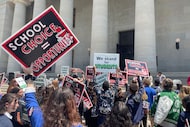 Students and parents rallied at the Ohio Statehouse in support of possible changes that...