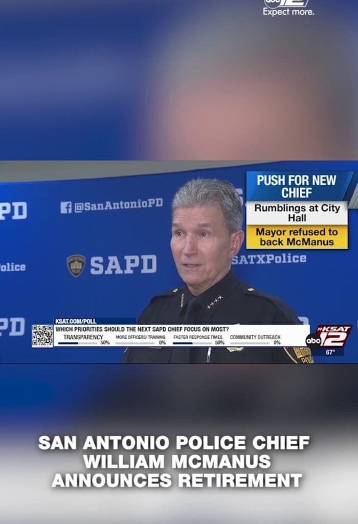 San Antonio Police Department Chief William McManus announces retirement