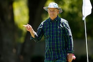 Entertainer Bill Murray played to the crowd after hitting a putt during the Dean and DeLuca...
