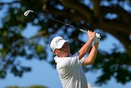 Doug Ghim hits from the fourth tee during the second round of the Sony Open golf event at...