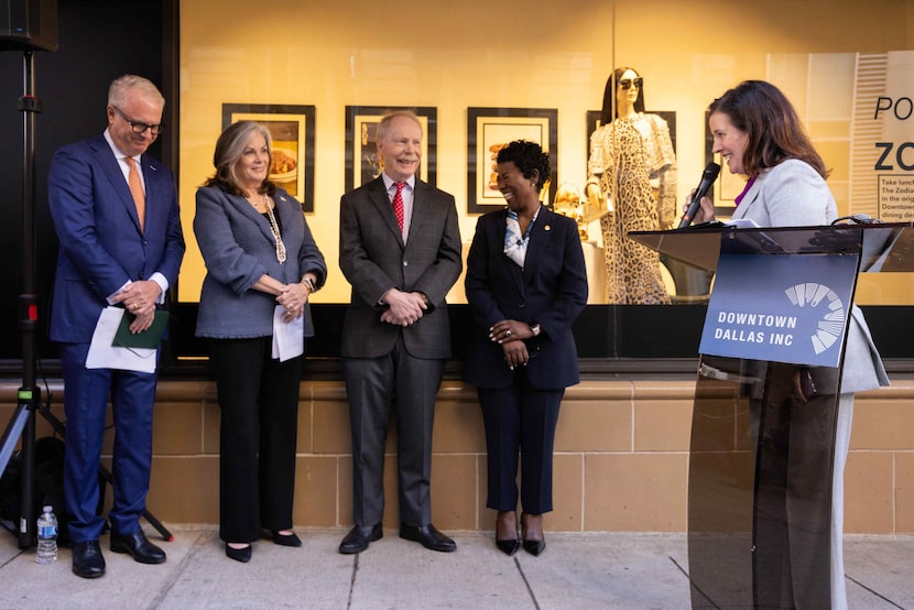 (From left) Shawn Todd, founder of Todd Interests, Linda McMahon, CEO of the Dallas Economic...