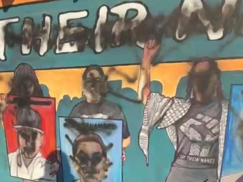 “Say their names” mural honoring victims of San Antonio police violence vandalized during MLK march