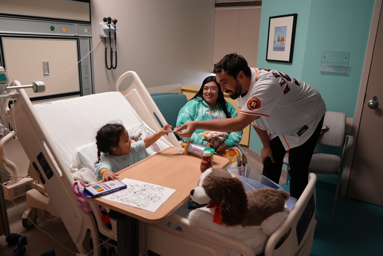 Astros pitcher Jason Alexander at Driscoll Children's Hospital