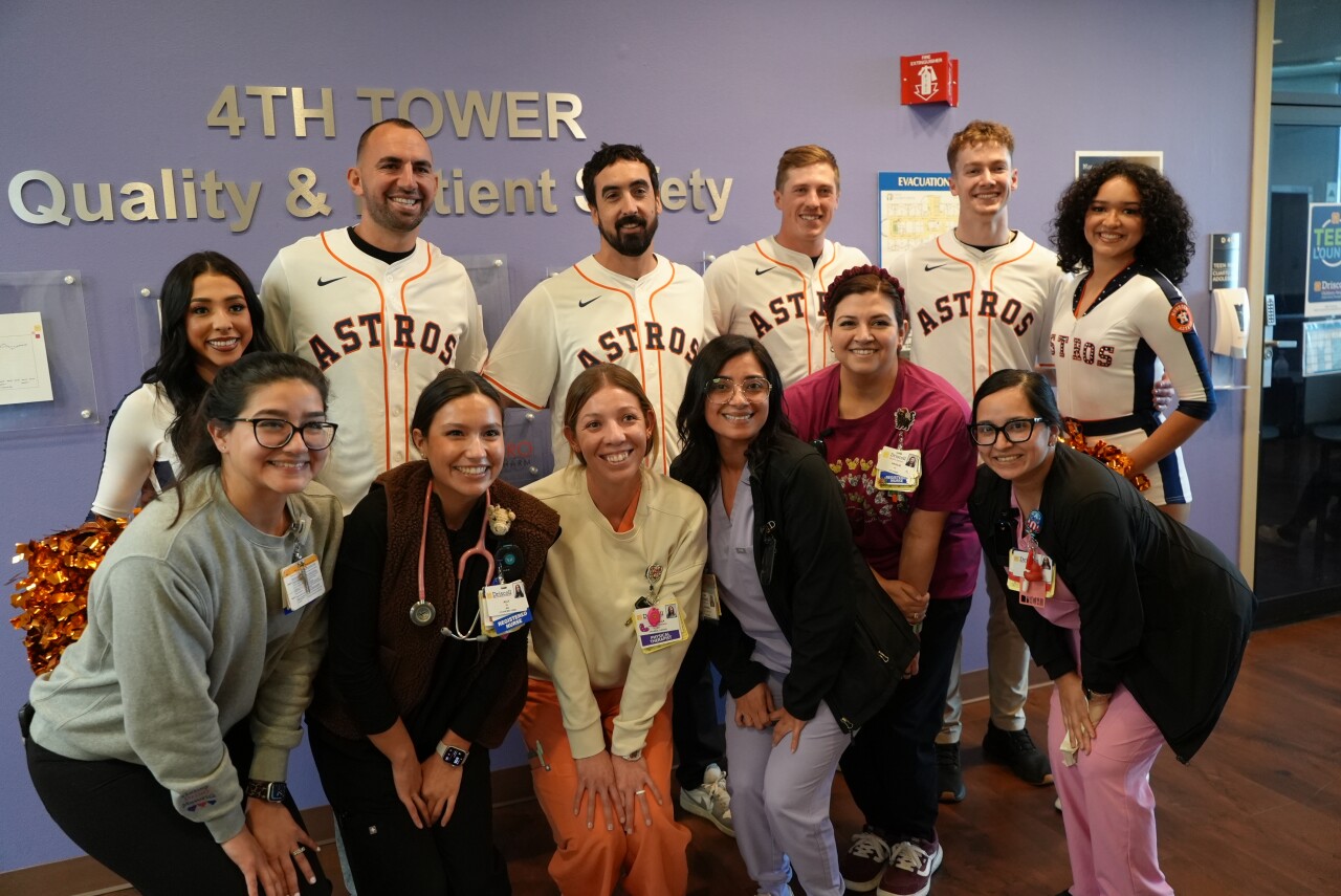 Astros Caravan visits Driscoll Children's Hospital health care workers
