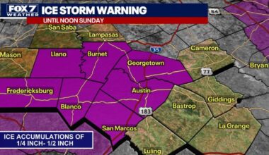 Austin weather: Ice Storm Warning as Arctic blast arrives