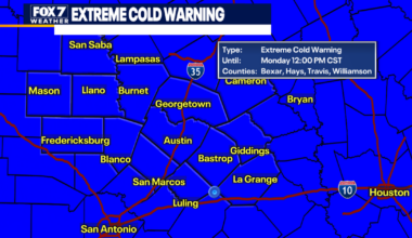 Austin weather: Extreme Cold Warning and icy conditions