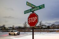 A Frisco police unit is seen at Majestic Gardens Drive and Killian Court where officials...