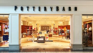 Exterior of a business in a mall featuring Pottery Barn signage.
