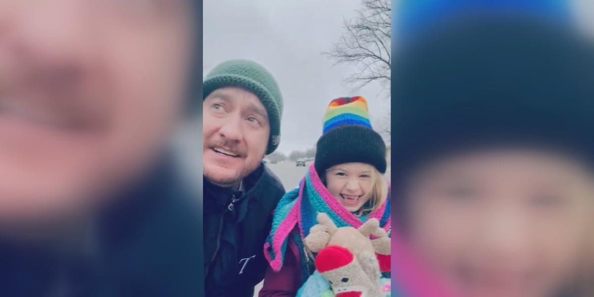 Clifton, Texas girl reports on winter storm with dad’s help