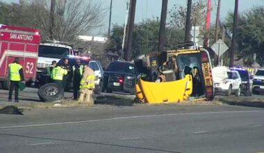 4 hospitalized after SWISD school bus crashes with 33 students on board, officials say