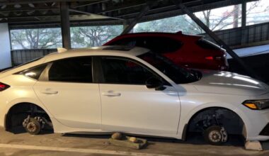 Thieves caught on camera stealing wheels during Houston winter storm