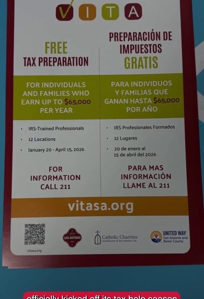 VITA San Antonio offers free tax preparation for residents earning $65,000 or less