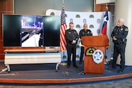 Videos of gunfire incidents from an I-30 overpass on new year's eve are shown as Dallas...
