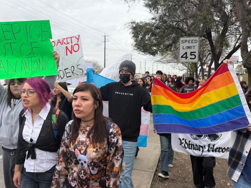 Hundreds protest at San Antonio City Hall against Trump’s first year in office