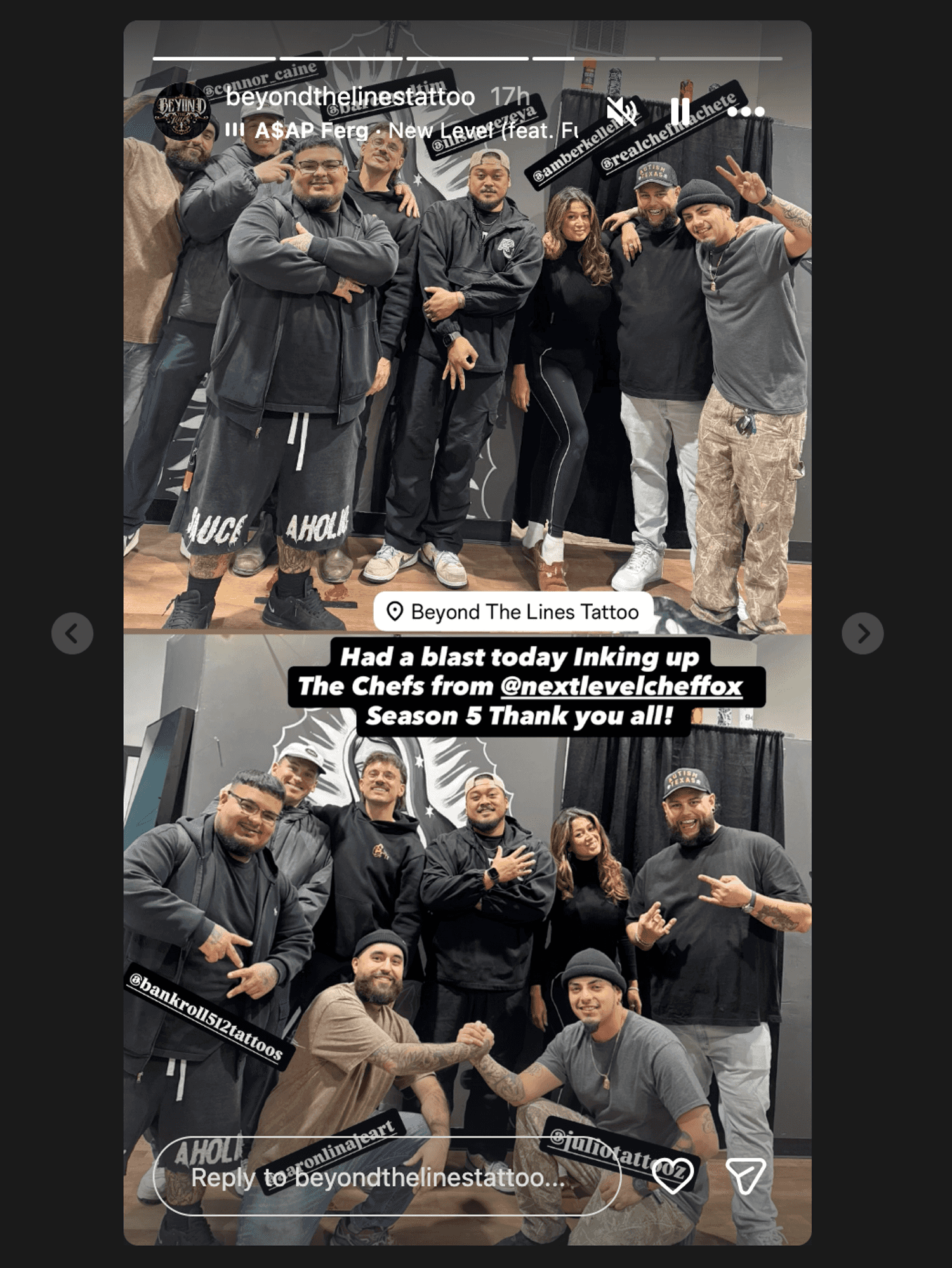 Next Level Chef season 5 contestants at Beyond the Line Tattoo