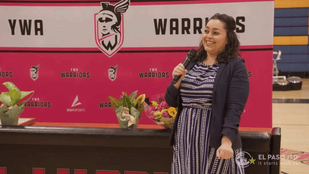 Rebecca Guerrero, from the Young Women's STEAM Research & Preparatory Academy, earned the James F. Veninga Outstanding Teaching of the Humanities Award, which the district called the highest honor presented by Humanities Texas. Jan. 27, 2026. Credit: EPISD