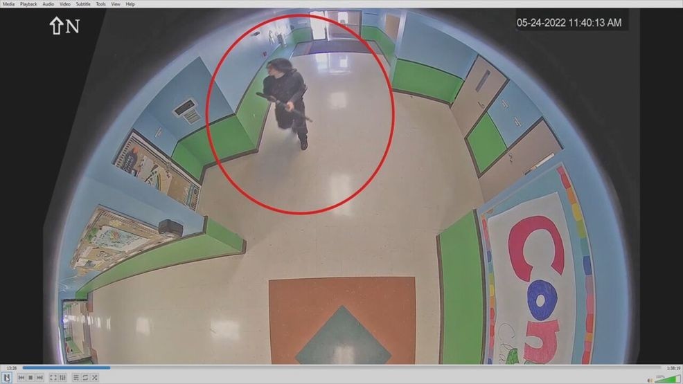 A photo shows the gunman entering Robb Elementary on the day of the shooting. (SBG San Antonio)