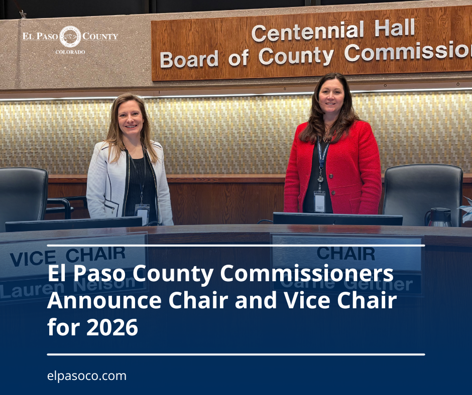 El Paso County Commissioners Announce Chair and Vice Chair for 2026