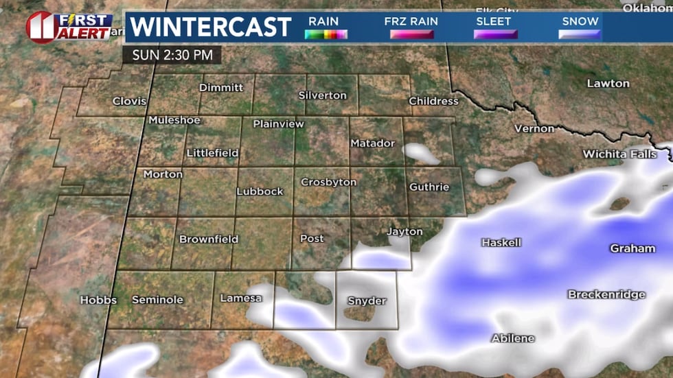 Computer model projection Sunday afternoon
