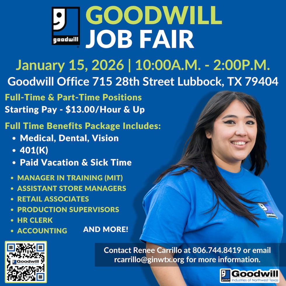 Goodwill Job Fair, Jan 15, 2026.