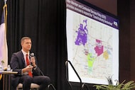 Paul Cristina, CEO at Denton County Transportation Authority, speaks during 2025...