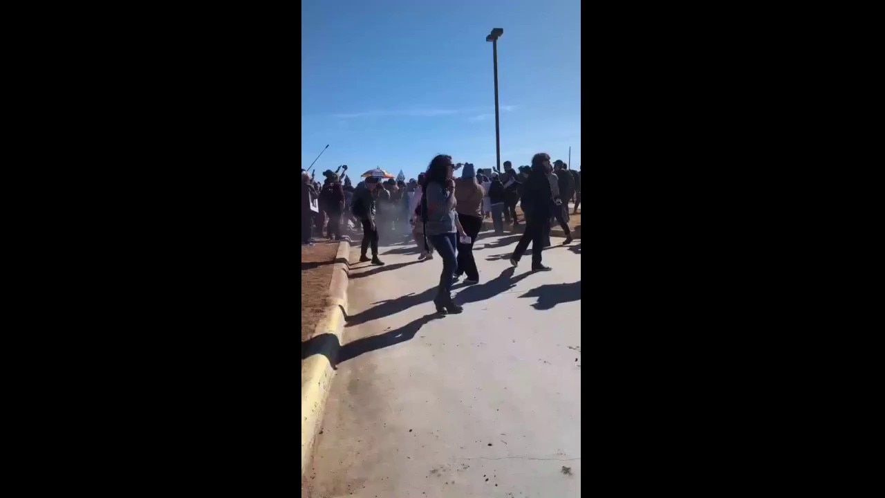 DPS, protesters clash outside ICE facility in Dilley