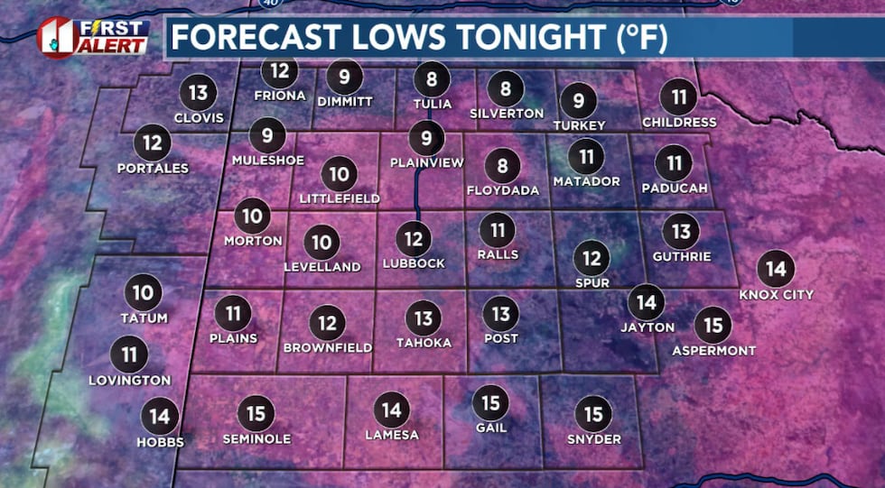 Another very cold night for the KCBD area. Moisture and slush that remains will result in icy...