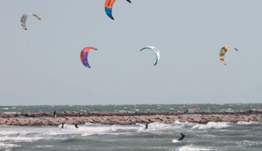 In the wind - Port Aransas South Jetty