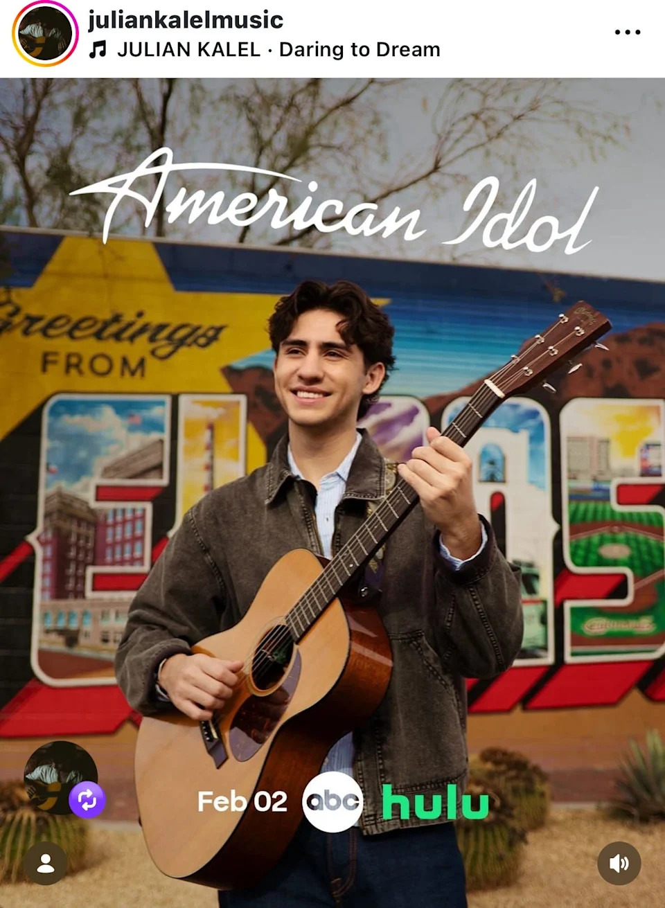 El Paso country singer Julian Kalel, posted on his Instagram, he is auditioning on "American Idol". The new season 24 begins Monday, Jan. 26