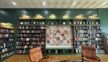 A bookshelf containing fantasy and science fiction works is seen at a book store in Castle Hills, Texas, just outside of San Antonio.