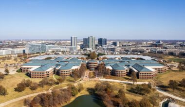 The former JCPenney headquarters in northwest Plano are set for redevelopment as a mixed-use project. (Courtesy Plano Economic Development/Capital Commercial Investments)