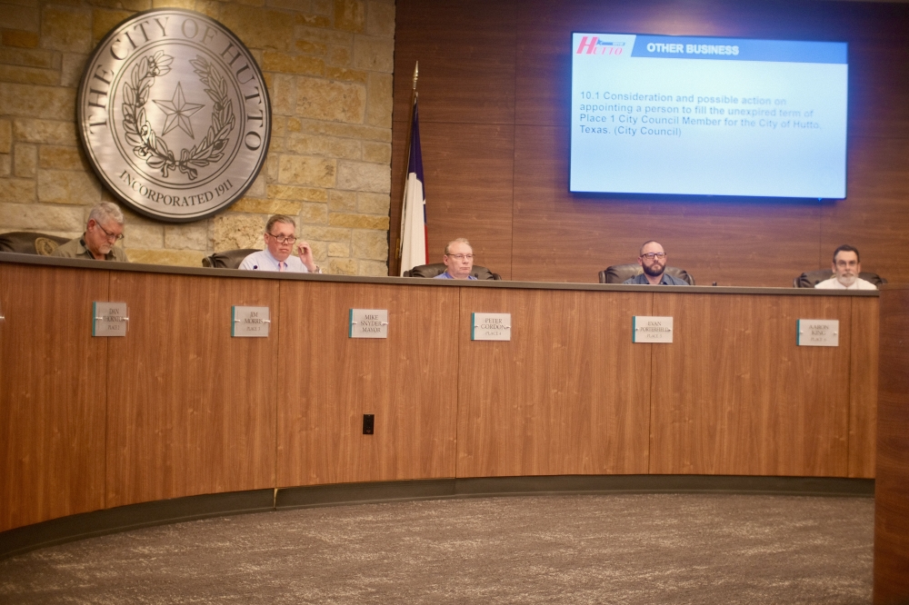 The Hutto City Council voted to appoint Charles Warner to fill the vacant Place 1 seat on an interim basis through May 2026 after a resident application process. (Manuel Holguin Jr. / Community Impact)