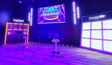 An image of the inside of one of the game show rooms.