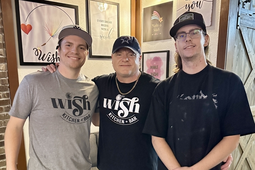 Bradley, Mike and Dylan Farr collaborated to open Wish Kitchen Bar in November. Mike Farr has been in the restaurant and bar industry for 37 years and opened the new concept for his sons. (Courtesy Wish Kitchen Bar)